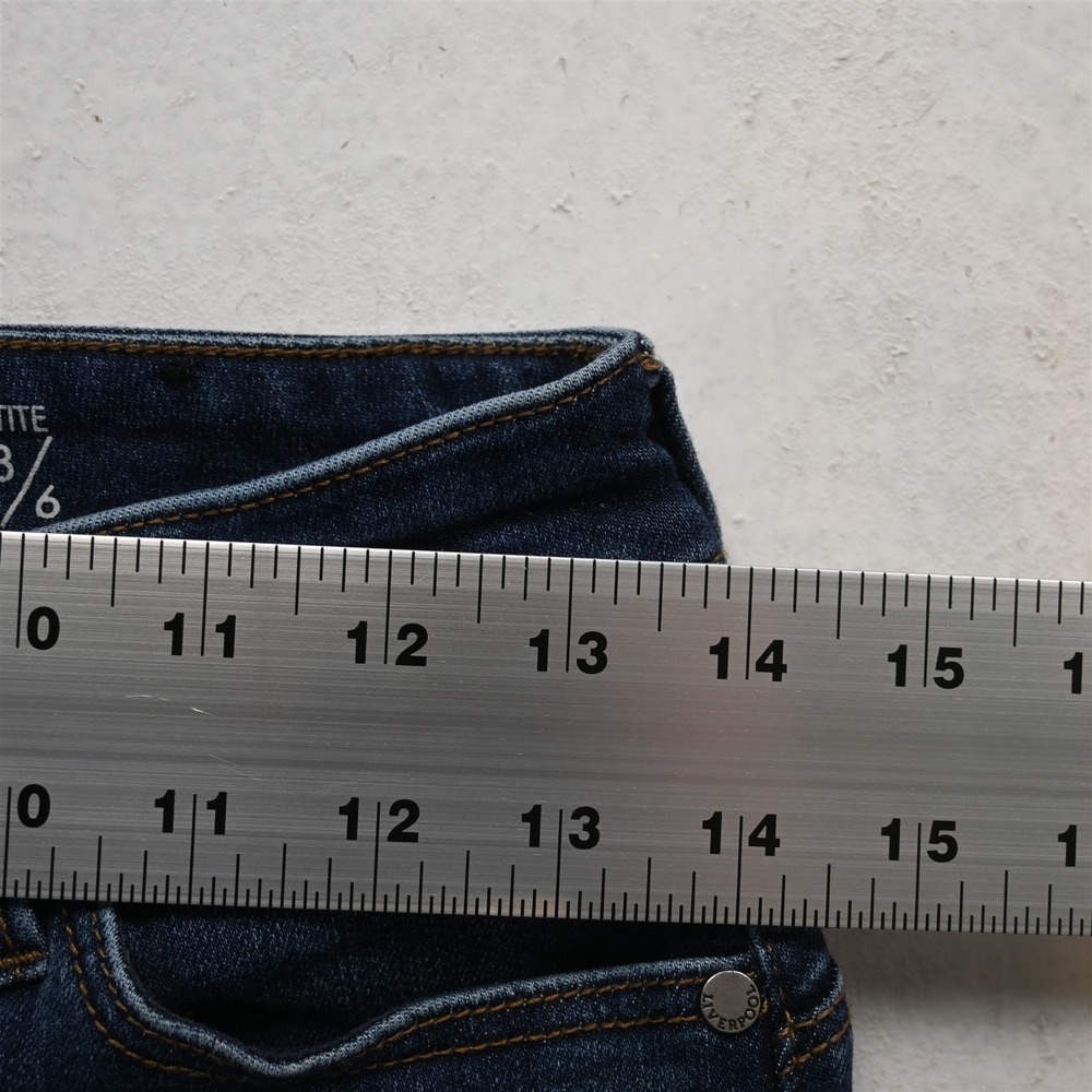 Liverpool Jeans 6 Petite Mid Rise Ankle Skinny Raw Hem Dark Stretch Denim Jeans - Picture 5 of 10